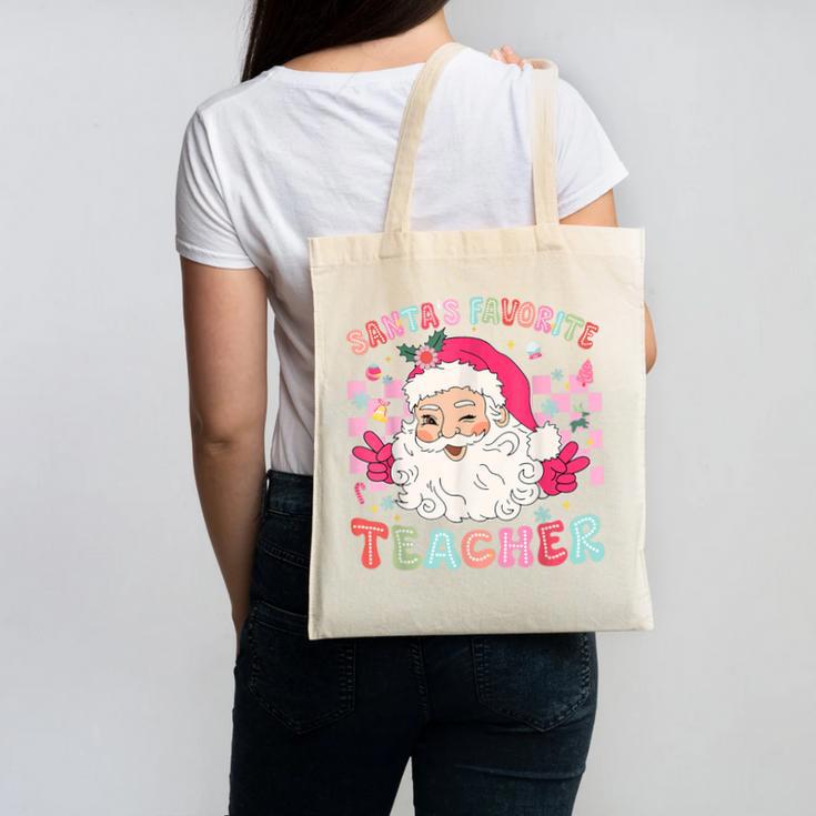Santa Favorite Teacher Shirt Teacher Christmas Canvas Tote Bag, trending gift Santa Favorite Teacher Shirt Teacher Christmas Canvas Tote Bag, trending gift