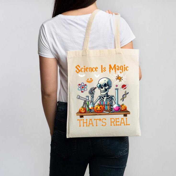 Science Is Magic Halloween Skeleton Students Teacher Canvas Tote Bag