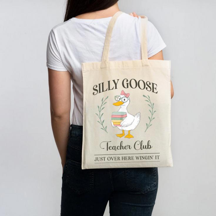 Silly Goose Teacher Club Canvas Tote Bag