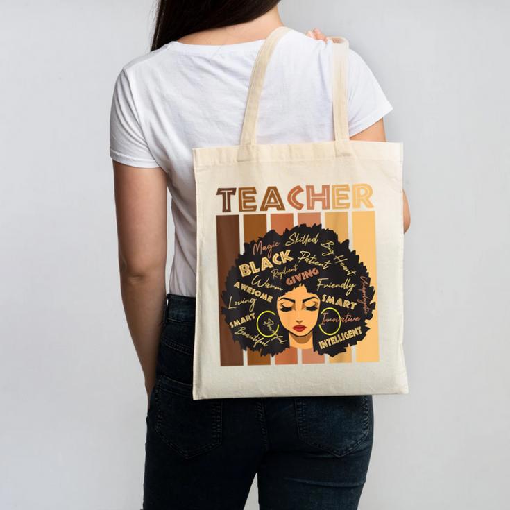 Smart Teacher Afro Girl Melanin African American Wowen Canvas Tote Bag, trending gift