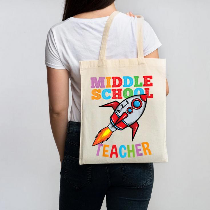 Space Middle School Teacher Back To School Men Women Kids Canvas Tote Bag