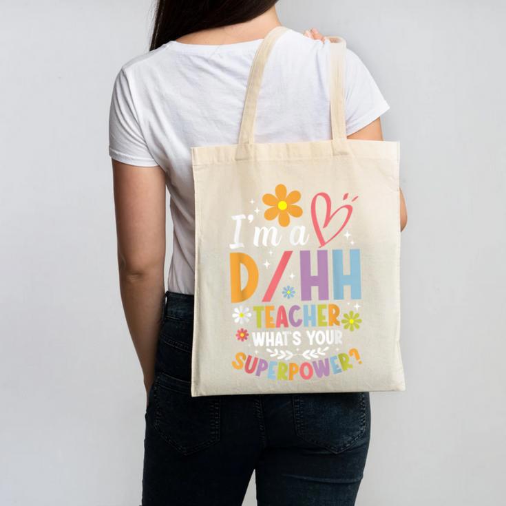 Special Education ASL Teacher Superpower DHH Teacher Canvas Tote Bag, trending gift Special Education ASL Teacher Superpower DHH Teacher Canvas Tote Bag, trending gift
