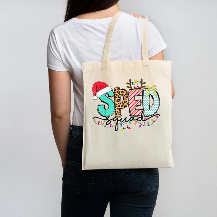 SPED Squad Special Education Teacher Autism Christmas Women Canvas Tote Bag