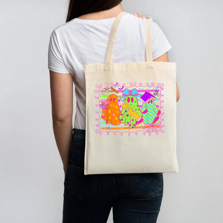 Spooky Teacher Halloween Ghost Fall Autumn Season Women Canvas Tote Bag, trending gift Spooky Teacher Halloween Ghost Fall Autumn Season Women Canvas Tote Bag, trending gift