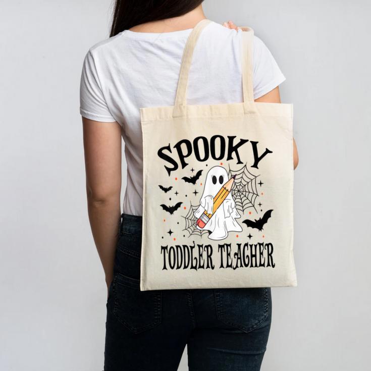 Spooky Toddler Teacher Halloween School Canvas Tote Bag