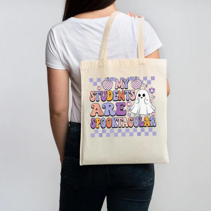 My Students Are Spooktacular Teacher Halloween Vibes Canvas Tote Bag, trending gift My Students Are Spooktacular Teacher Halloween Vibes Canvas Tote Bag, trending gift