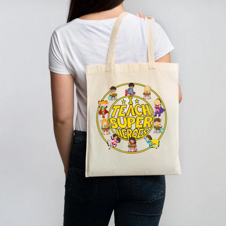 Superhero Teacher I Teach Super Heroes Canvas Tote Bag, Super Teacher Gifts, trending gift