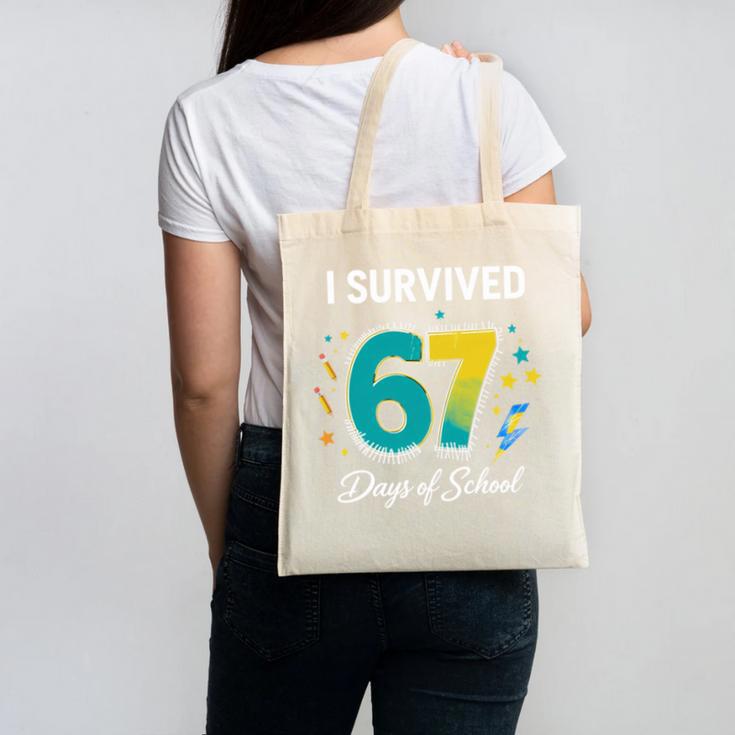 I Survived 67 Days Of School Teachers Students Meme Canvas Tote Bag