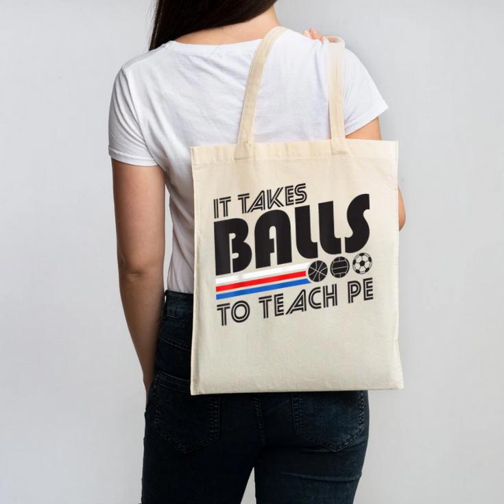 It Takes Balls To Teach PE Gym Teacher Canvas Tote Bag