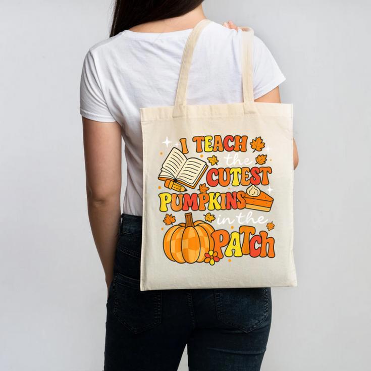 I Teach The Coolest Pumpkins In The Patch Teacher Halloween Canvas Tote Bag, trending gift