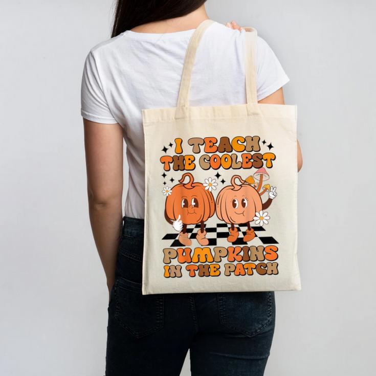 I Teach The Coolest Pumpkins In The Patch Teacher Halloween Canvas Tote Bag
