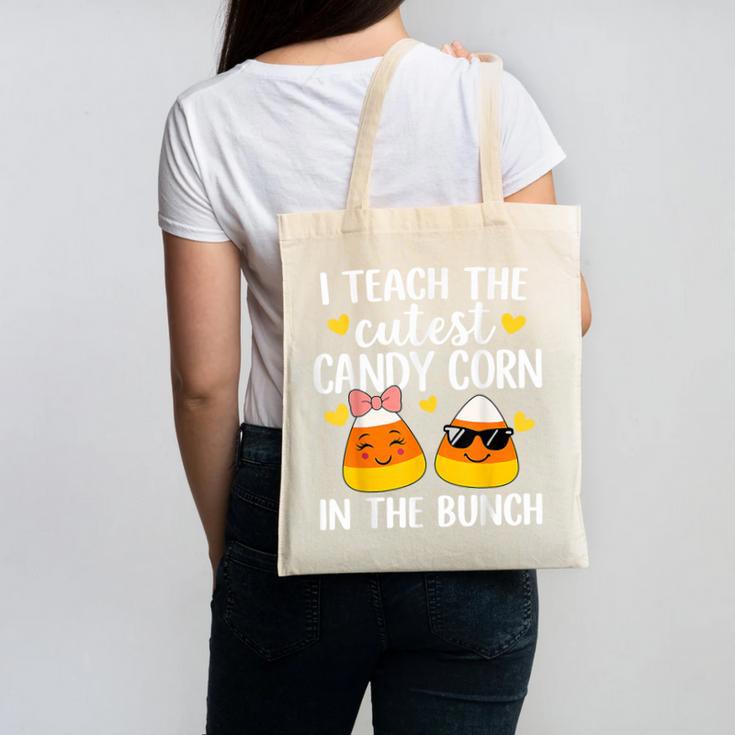 I Teach The Cutest Candy Corn In The Bunch Teacher Halloween Canvas Tote Bag, trending gift I Teach The Cutest Candy Corn In The Bunch Teacher Halloween Canvas Tote Bag, trending gift