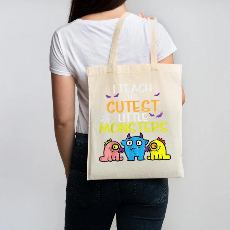 I Teach Cutest Little Monsters Halloween Teacher Men Women Canvas Tote Bag, trending gift I Teach Cutest Little Monsters Halloween Teacher Men Women Canvas Tote Bag, trending gift