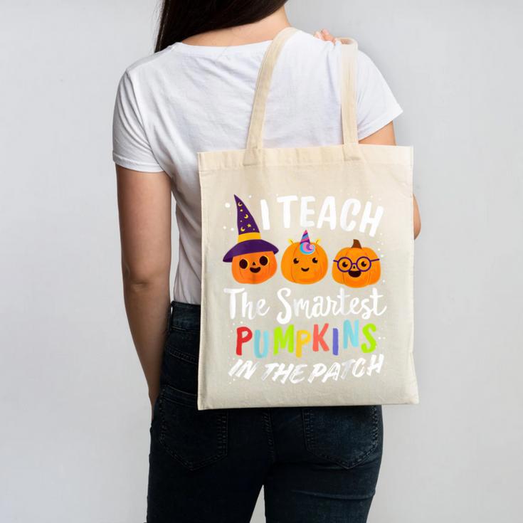 I Teach The Smartest Pumpkins The Patch Teacher Fall Season For Men Women Kids Canvas Tote Bag, trending gift