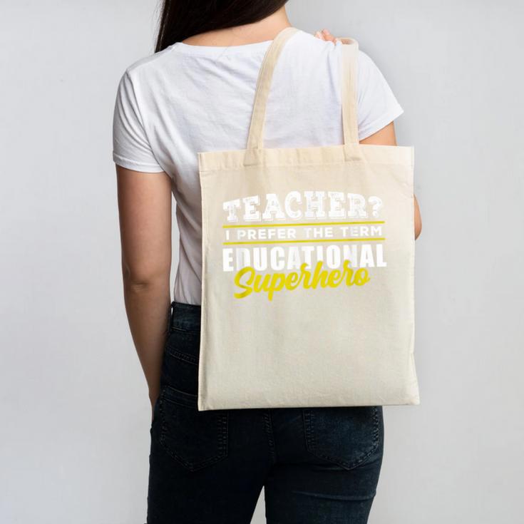 Teacher Educational Superhero School Teachers Canvas Tote Bag, trending gift