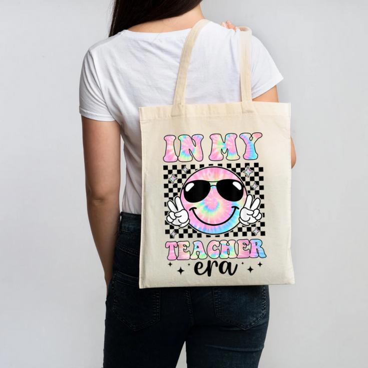 In My Teacher Era Groovy Tie Dye Back To School Cute Teacher Canvas Tote Bag