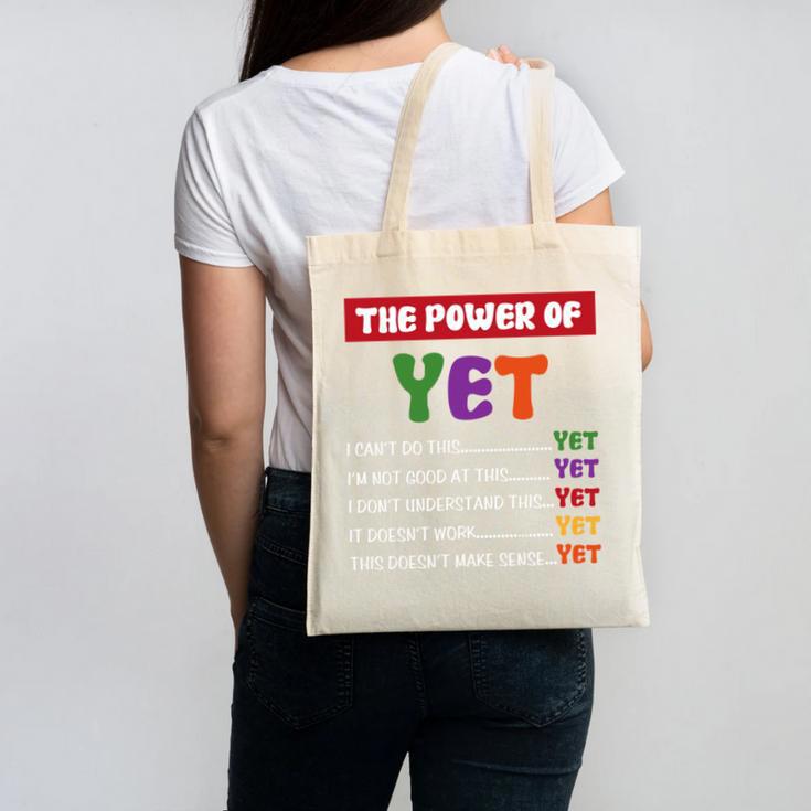 Teacher Growth Mindset Power Of Yet Canvas Tote Bag