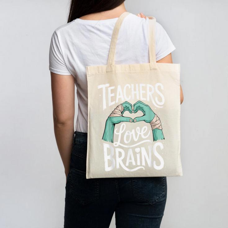 Teacher Halloween Shirt Women Men Teachers Love Brains Canvas Tote Bag, trending gift Teacher Halloween Shirt Women Men Teachers Love Brains Canvas Tote Bag, trending gift