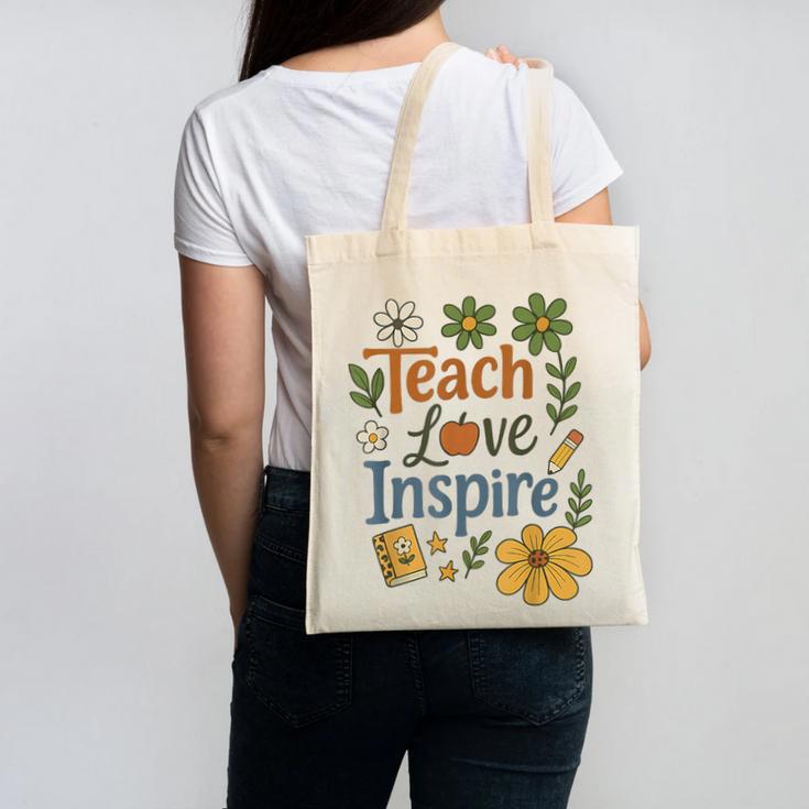 Teacher Inspire Love Canvas Tote Bag