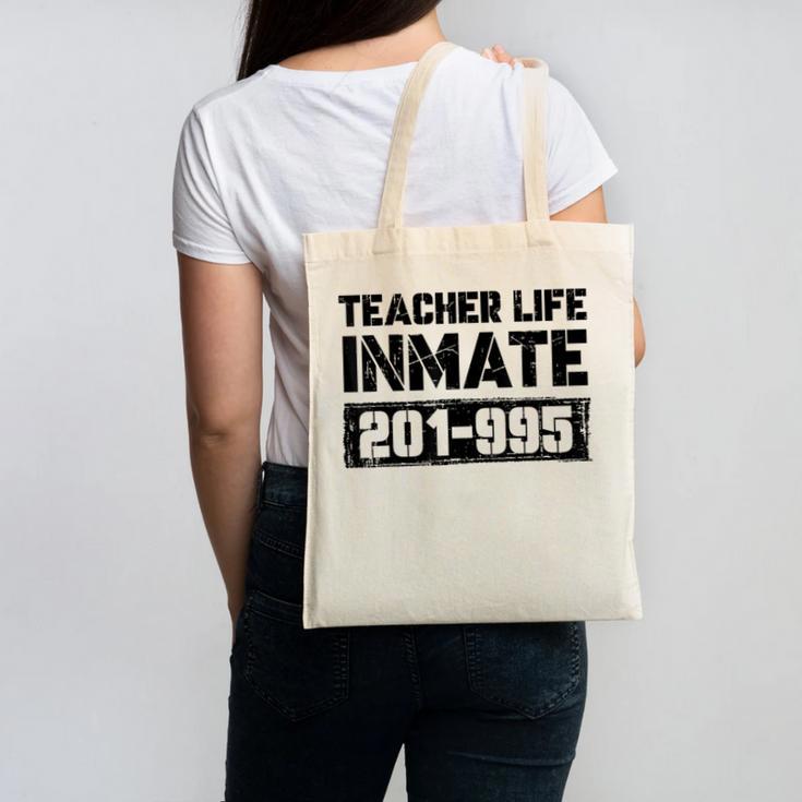 Teacher Life Jail Inmate Prisoner Halloween Costume Canvas Tote Bag