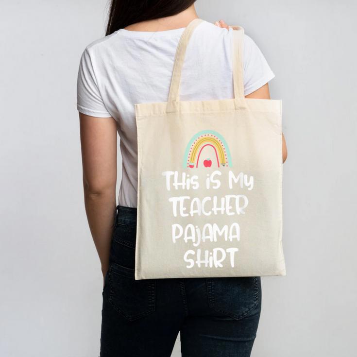 This Is My Teacher Pajama Shirt Teacher Life Tee Canvas Tote Bag, trending gift This Is My Teacher Pajama Shirt Teacher Life Tee Canvas Tote Bag, trending gift