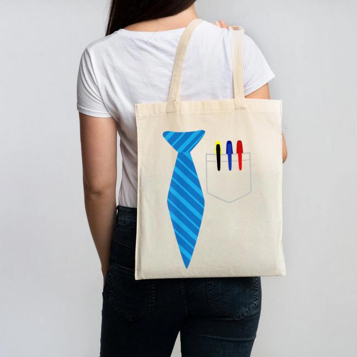 Teacher Tie & Pocket Protector Costume School Canvas Tote Bag