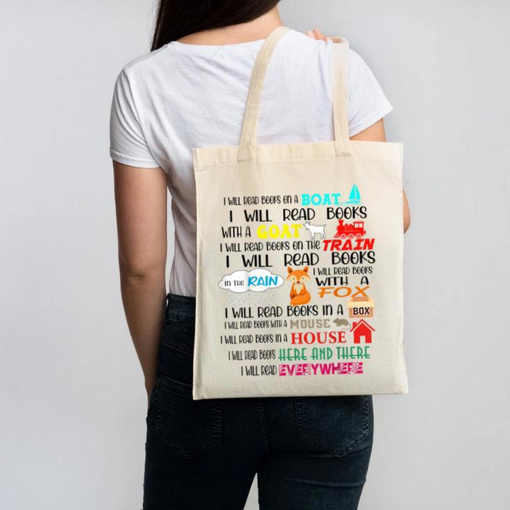 Teacher I Will Read Book On Boat Kids Women Bookworm Canvas Tote Bag