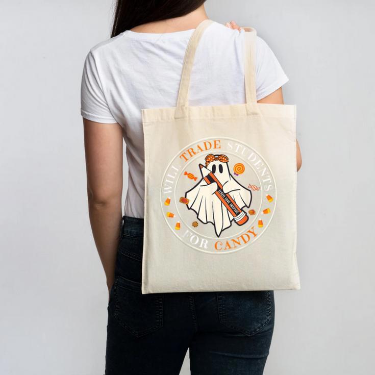 Teacher Will Trade Students For Candy Easy Halloween Costume Canvas Tote Bag, trending gift Teacher Will Trade Students For Candy Easy Halloween Costume Canvas Tote Bag, trending gift