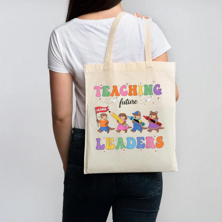 Teaching Future Leaders Otter Back To School Teacher Canvas Tote Bag