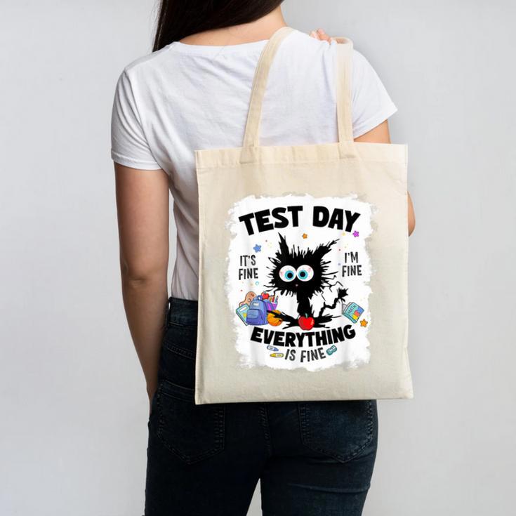 Test Day Stressed Cat Teacher Student Kids Testing Day Canvas Tote Bag, trending gift Test Day Stressed Cat Teacher Student Kids Testing Day Canvas Tote Bag, trending gift