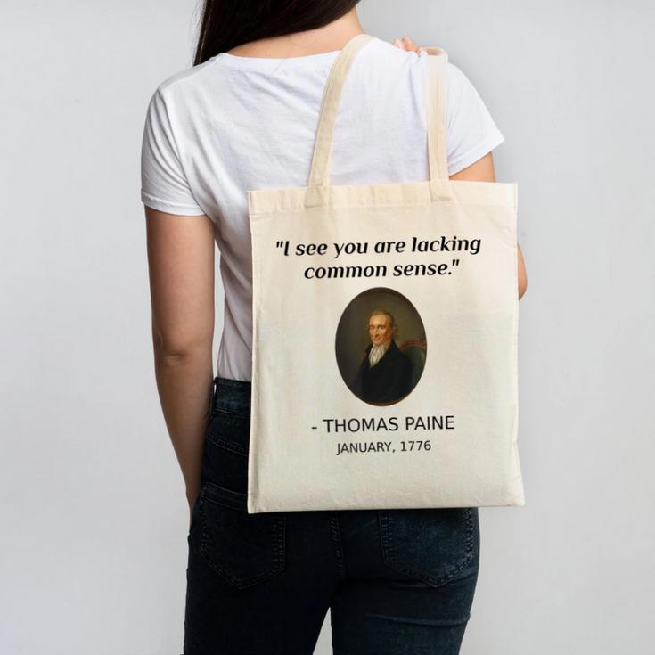 Thomas Paine Common Sense USA History Teacher Student Canvas Tote Bag