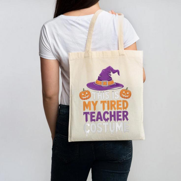 This Is My Tired Teacher Costume Halloween Premium Tri-Blend Canvas Tote Bag