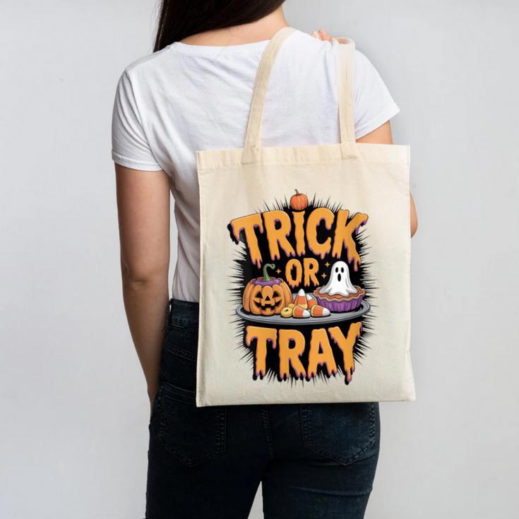 Trick Or Tray Halloween Cafeteria Teacher School Canvas Tote Bag, trending gift Trick Or Tray Halloween Cafeteria Teacher School Canvas Tote Bag, trending gift