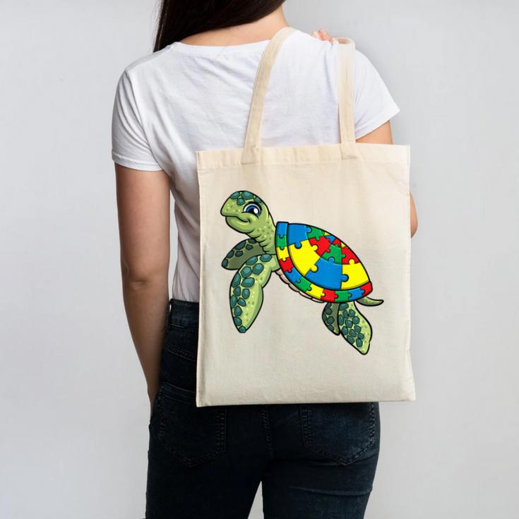 Turtle Puzzle Pieces For Autism Awareness Kids Women Teacher Canvas Tote Bag, trending gift Turtle Puzzle Pieces For Autism Awareness Kids Women Teacher Canvas Tote Bag, trending gift