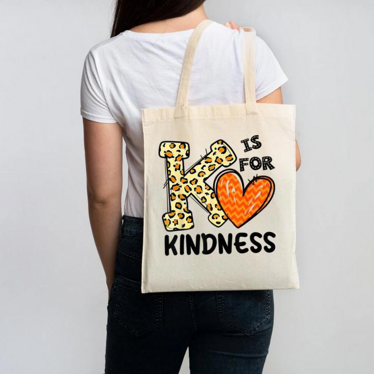 Unity Day K Is For Kindness Anti Bullying Orange Teacher Men Women Kids Canvas Tote Bag