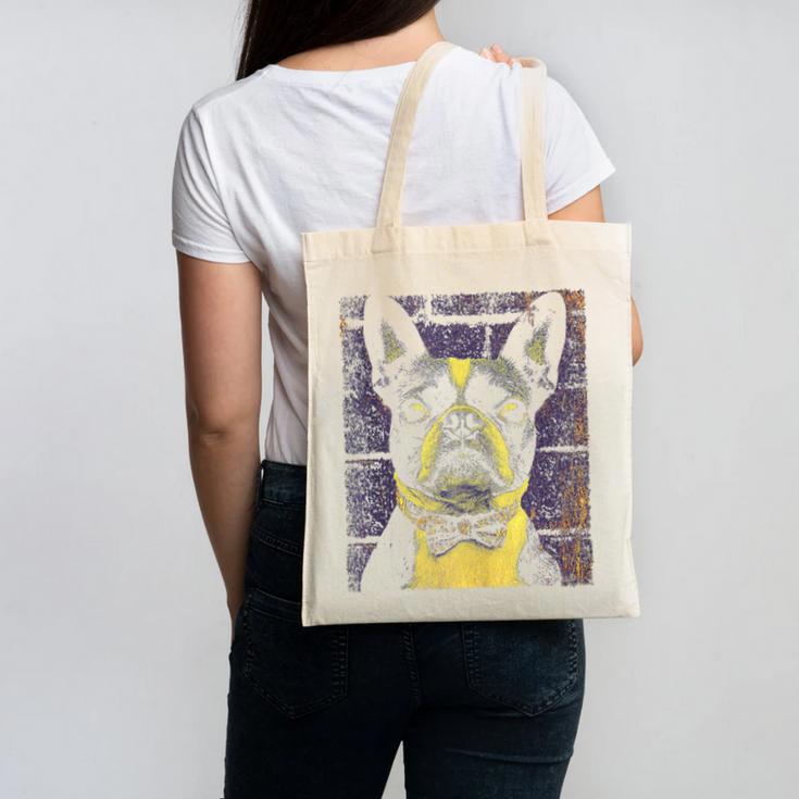 Vintage Boston Terrier Dog Canvas Tote Bag, trending gift