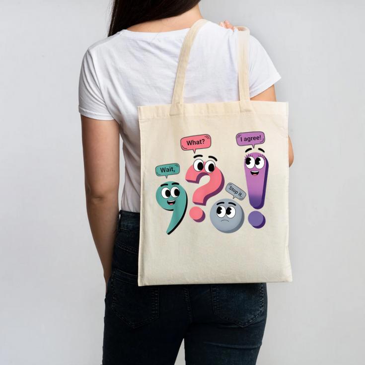 Wait What Stop It I Agree Grammar English Teacher Canvas Tote Bag, English Teacher Gifts, trending gift