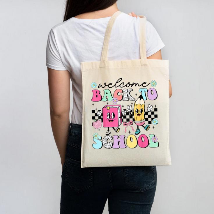 Welcome Back To School 2024 Teachers Students First Day Canvas Tote Bag