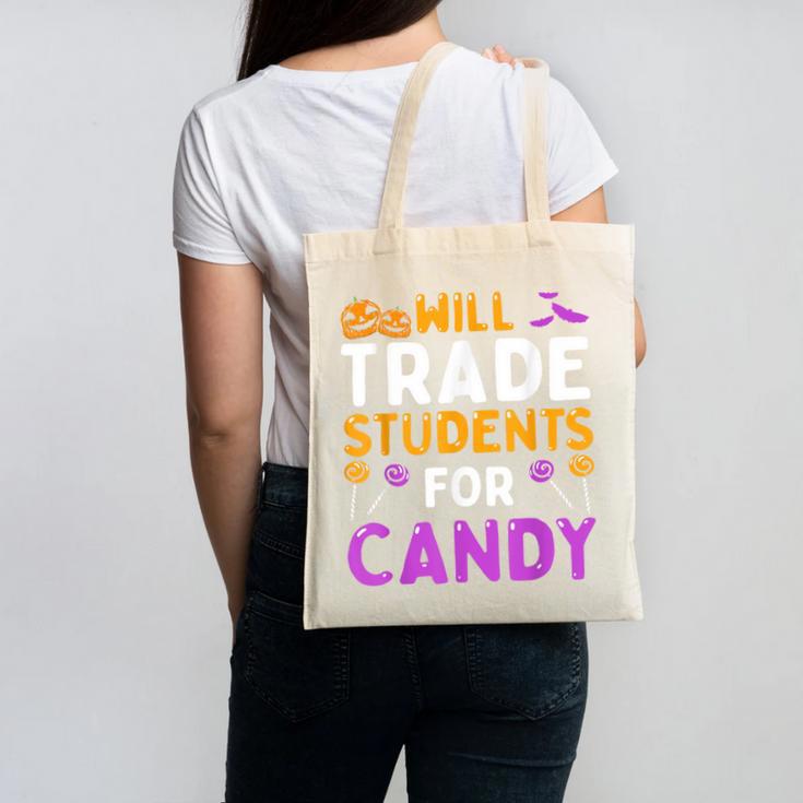 Will Trade Students For Candy Cute Halloween Costume Teacher For Men Women Kids Canvas Tote Bag, trending gift