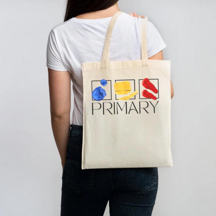 Women Art Teacher Back To School Artist Primary Color Theory Canvas Tote Bag