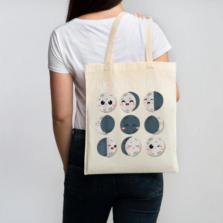 Women Science Teacher Moon Phases Scientist Back To School Canvas Tote Bag, Science Teacher Gifts, trending gift