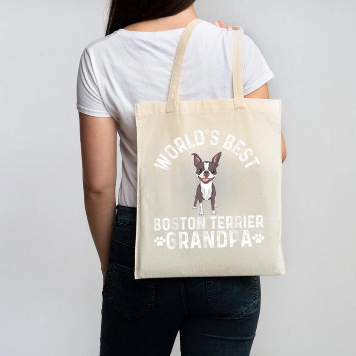World's Best Boston Terrier Grandpa Dog Grandfather For Men Women Girls Kids Canvas Tote Bag, trending gift