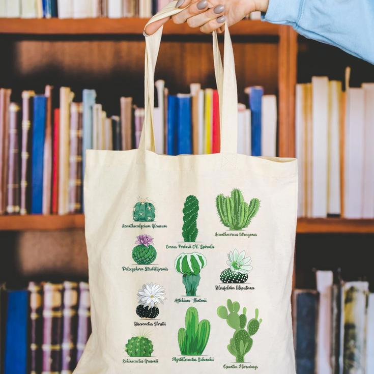 10 Types Of Cactus Succulent Teacher Chart Cactus Lover Tee Canvas Tote Bag, funny gift 10 Types Of Cactus Succulent Teacher Chart Cactus Lover Tee Canvas Tote Bag, funny gift