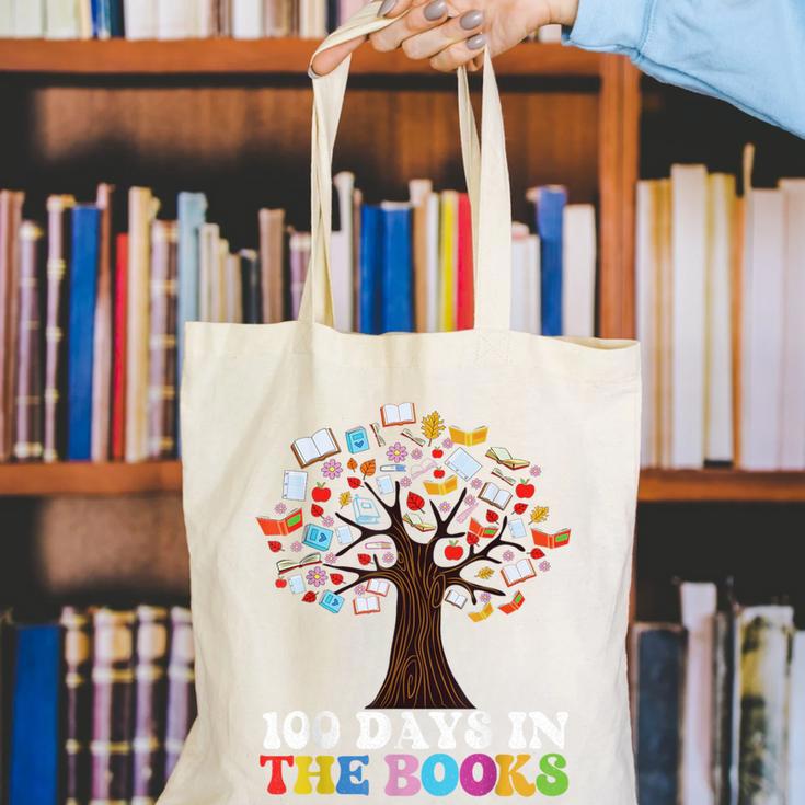 100 Days In The Books Reading Teacher 100th Day Of School Canvas Tote Bag, funny gift 100 Days In The Books Reading Teacher 100th Day Of School Canvas Tote Bag, funny gift
