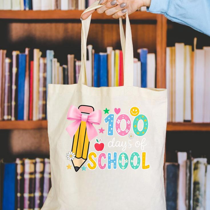 100 Days Of School Preppy 100th Day Of School Teachers Girls Canvas Tote Bag, funny gift 100 Days Of School Preppy 100th Day Of School Teachers Girls Canvas Tote Bag, funny gift