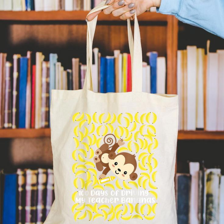 100th Day Of School Teacher Monkey Pun Banana For Men Women Girls Kids Canvas Tote Bag, funny gift 100th Day Of School Teacher Monkey Pun Banana For Men Women Girls Kids Canvas Tote Bag, funny gift