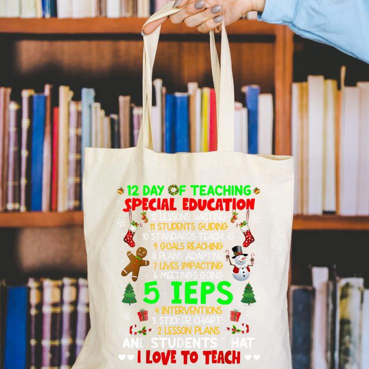 12 Days Of Teaching Special Education IEPS SPED Teacher Xmas Canvas Tote Bag, funny gift