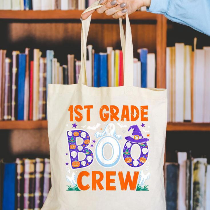 1st Grade Boo Crew First Grade Teacher Kids Happy Halloween Canvas Tote Bag, First Grade Teacher Tote Bags, funny gift