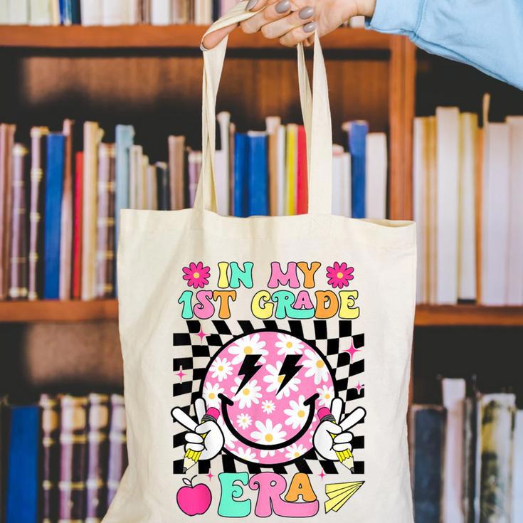 In My 1st Grade Era Smile Face Back To School Teacher Kid Canvas Tote Bag, funny gift