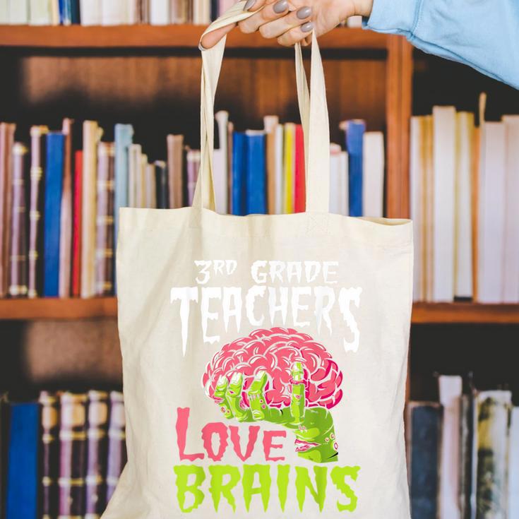 3rd Grade Teachers Love Brains Zombie Teacher Halloween Canvas Tote Bag, funny gift 3rd Grade Teachers Love Brains Zombie Teacher Halloween Canvas Tote Bag, funny gift